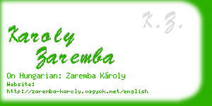 karoly zaremba business card